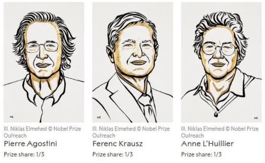 2023年诺贝尔物理学奖揭晓授予三位科学家